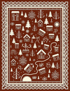 Whimsical Winter Village Gingerbread Houses Rug