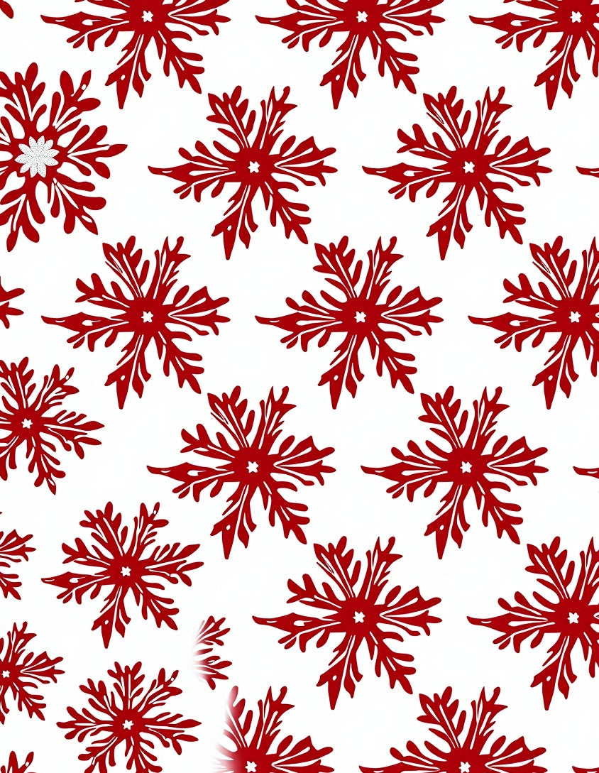 Crimson Snowflake Graphic Repeat Rug
