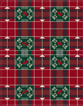 Vintage Red Green Berry Plaid Rug