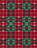Vintage Red Green Berry Plaid Rug