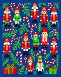 Festive Nutcracker Candy Cane Holiday Rug