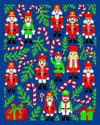 Festive Nutcracker Candy Cane Holiday Rug
