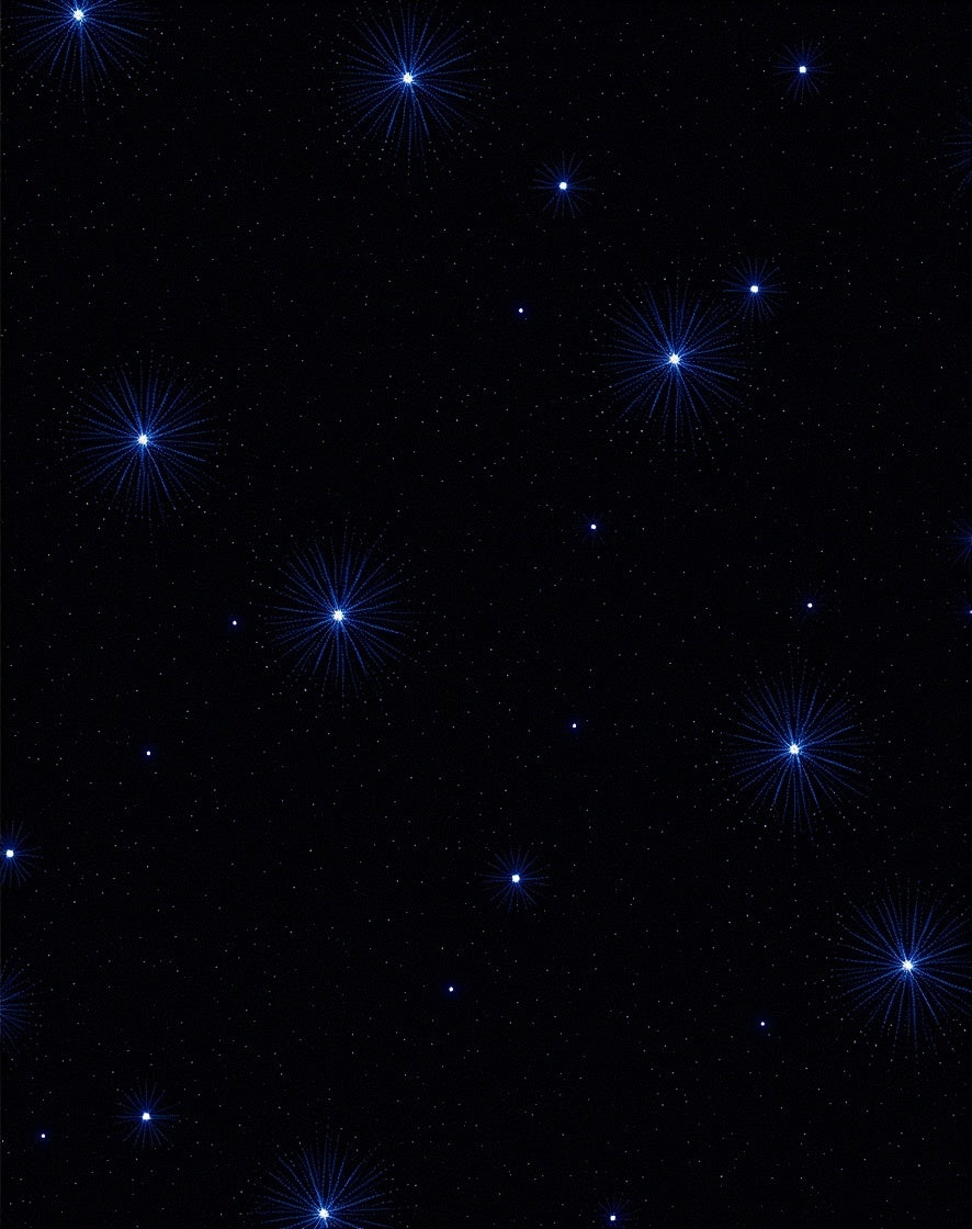 Deep Space Blue Burst Stars Rug