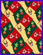 Festive Christmas Animals Geometric Overlay Rug