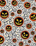 Spooky Orange Jack O Lantern Swirls Rug