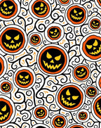 Spooky Orange Jack O Lantern Swirls Rug