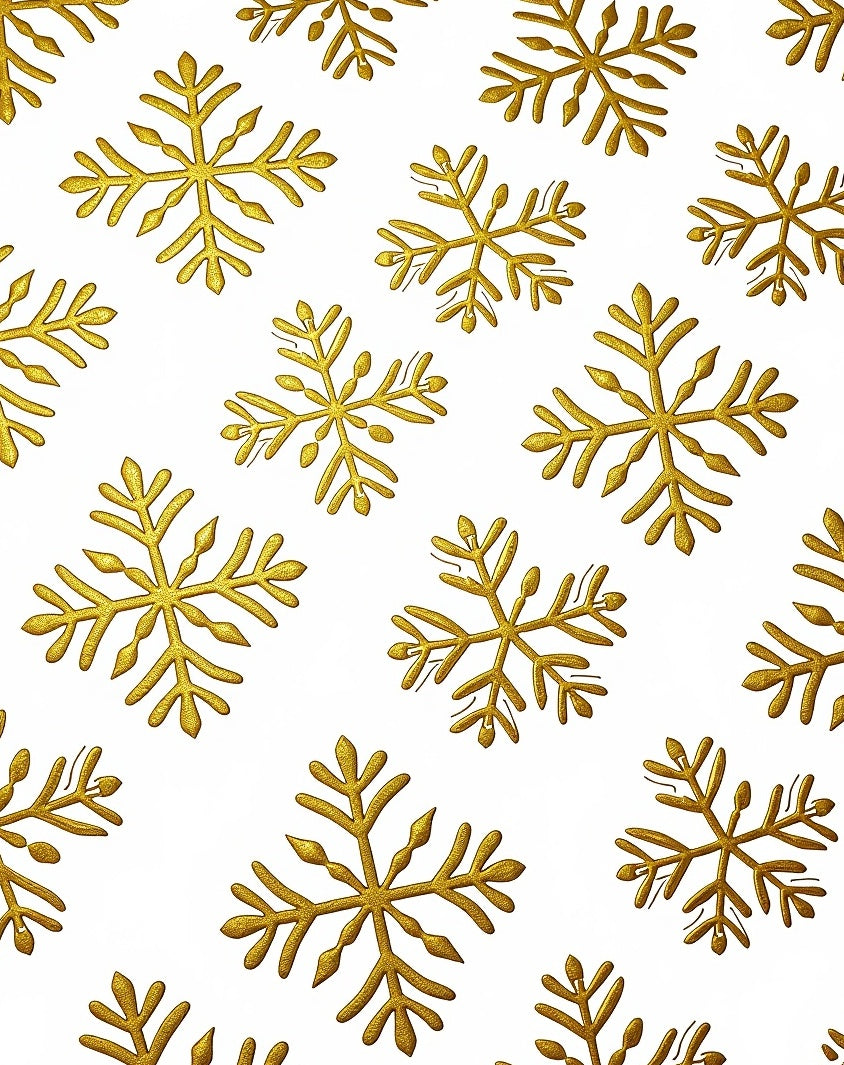 Shimmering Gold Snowflake Holiday Rug
