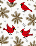 Red Cardinals Winter Snowflakes Pine Sprigs Rug