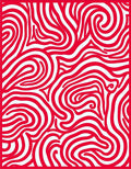 Bold Red Organic Swirl Rug