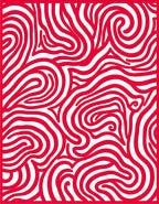 Bold Red Organic Swirl Rug