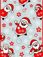Festive Red Santa Claus Snowflakes Rug