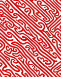 Bold Red Abstract Swirls Rug