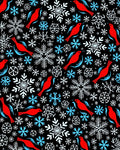 Whimsical Red Birds Snowflakes Whiteness Rug