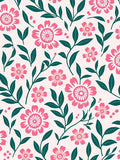 Pink Floral Branch Garden Rug