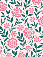 Pink Floral Branch Garden Rug