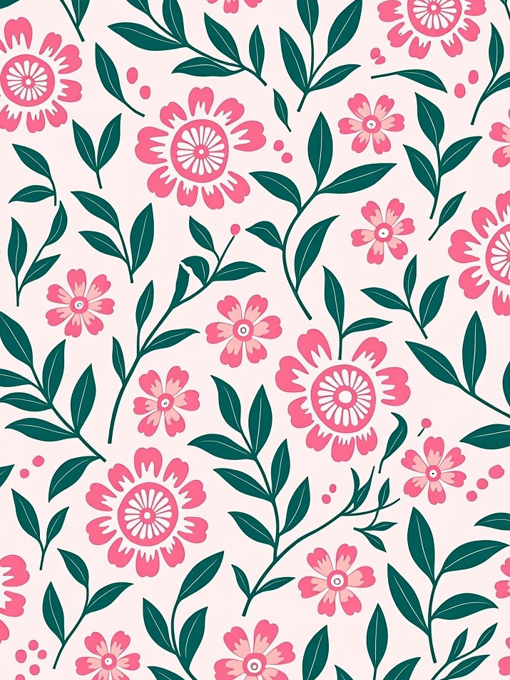 Pink Floral Branch Garden Rug