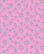 Pink Cyan Snowflake Starburst Medallions Rug