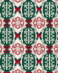 Emerald Red Ivory Geometric Medallion Rug