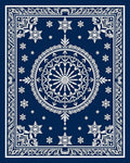 Deep Blue Snowflake Mandala Medallion Rug