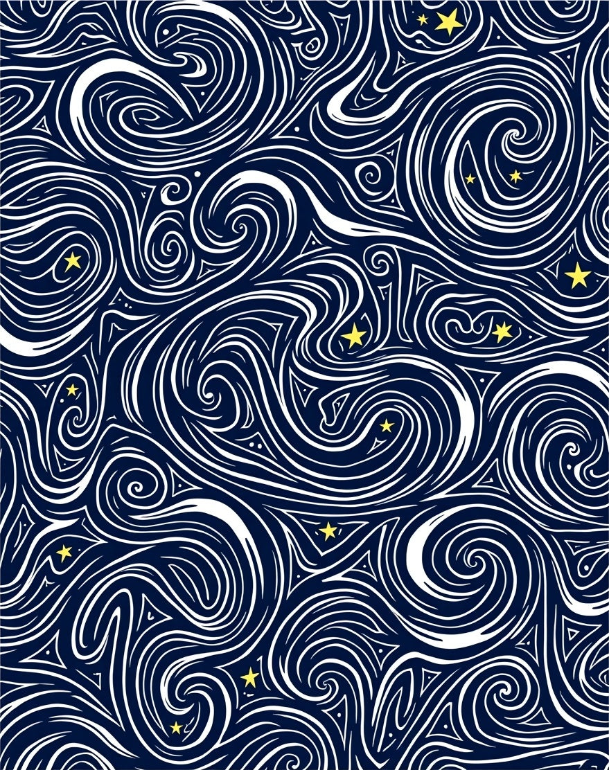 Midnight Swirl Starry Night Rug