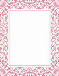 Pink Heart Filigree Border Rug