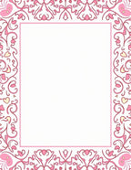 Pink Heart Filigree Border Rug