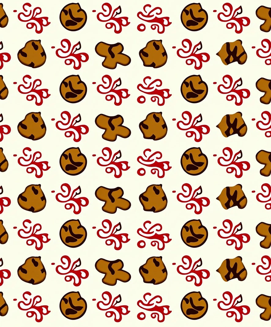 Brown Red Swirl Cookie Collage Rug