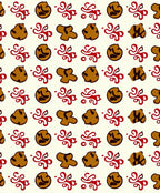 Brown Red Swirl Cookie Collage Rug