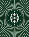 Forest Green White Radial Starburst Rug