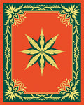 Amber Green Floral Eight Pointed Star Rug