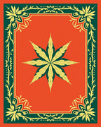 Amber Green Floral Eight Pointed Star Rug