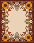Autumn Sunflower Botanical Border Rug