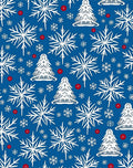 Winter White Snowflake Tree Medallion Rug