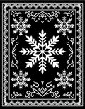 Blacksnowflake Intricate Floral Border Rug