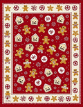 Gingerbread Houses And Cookies Red Border Rug