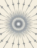 Neutral Sunburst Diamond Rays Rug