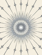 Neutral Sunburst Diamond Rays Rug