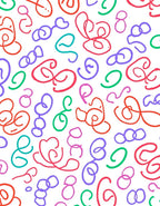 Whimsical Scribble Swirl Multi-Color Rug
