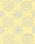 Pale Yellow Floral Snowflake Rug