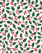 Classic Holly Berry Botanical Motif Rug