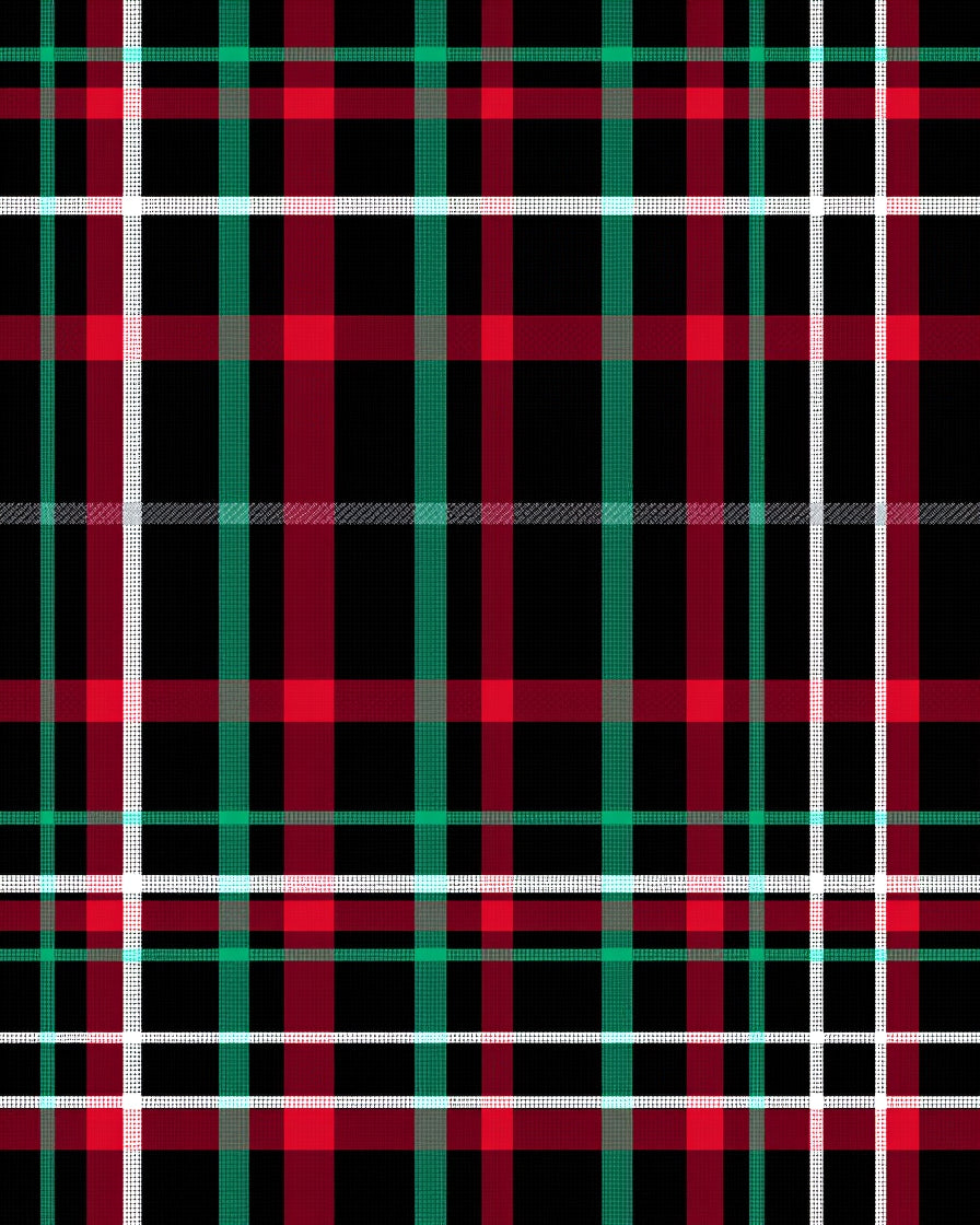Black Red Green Tartan Plaid Rug