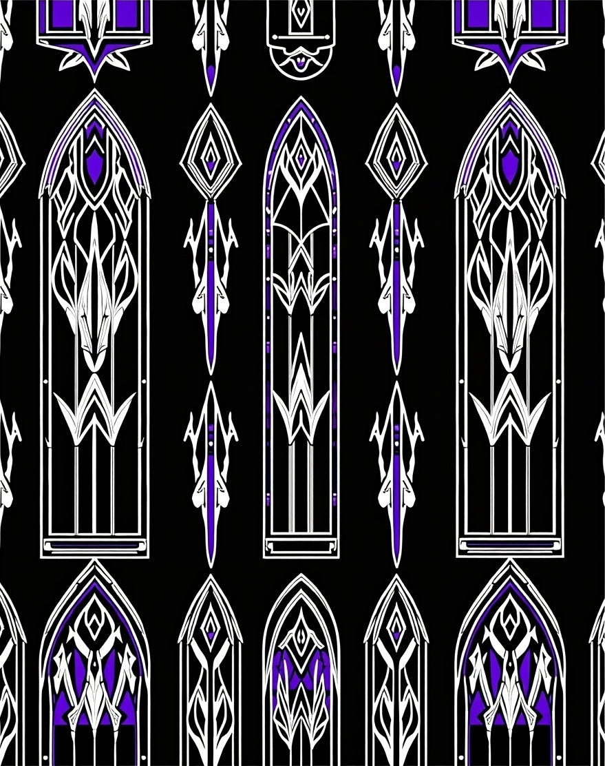 Gothic Purple Archway Tapestry Rug