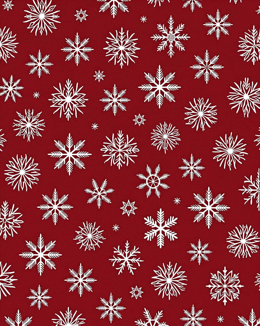 Winter White Snowflake Collage Background Rug