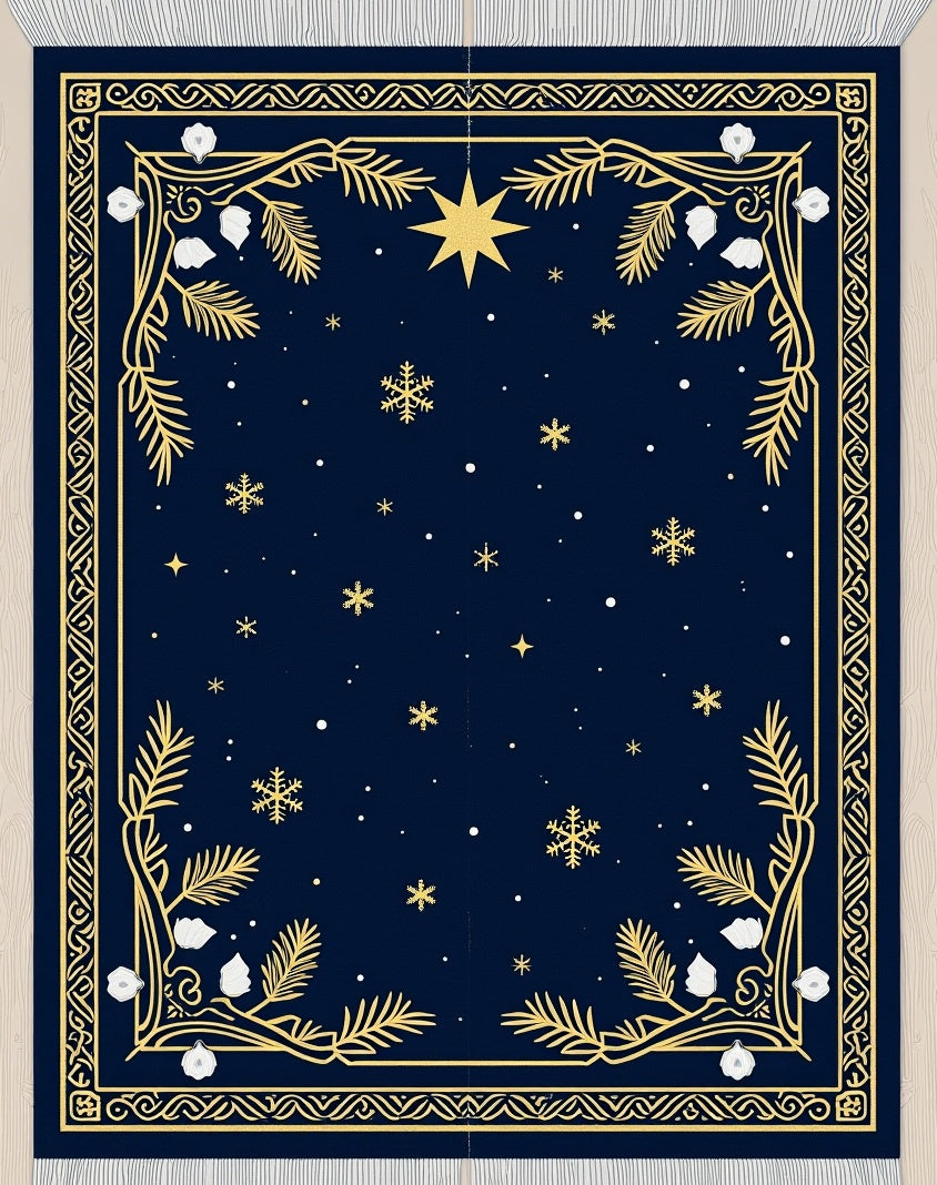 Celestial Midnight Snow Star Rug