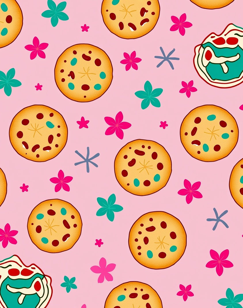 Pink Cookie Floral Sprinkle Accent Rug