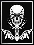 Monochromatic Fierce Skull Bat Wings Rug