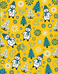 Joyful Snowman Christmas Tree Snowflakes Rug