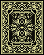 Black Gold Interlocking Labyrinth Rug