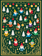 Green Gnome Christmas Holiday Garland Rug