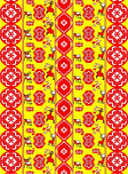 Red Deer Yellow Geometric Medallion Rug